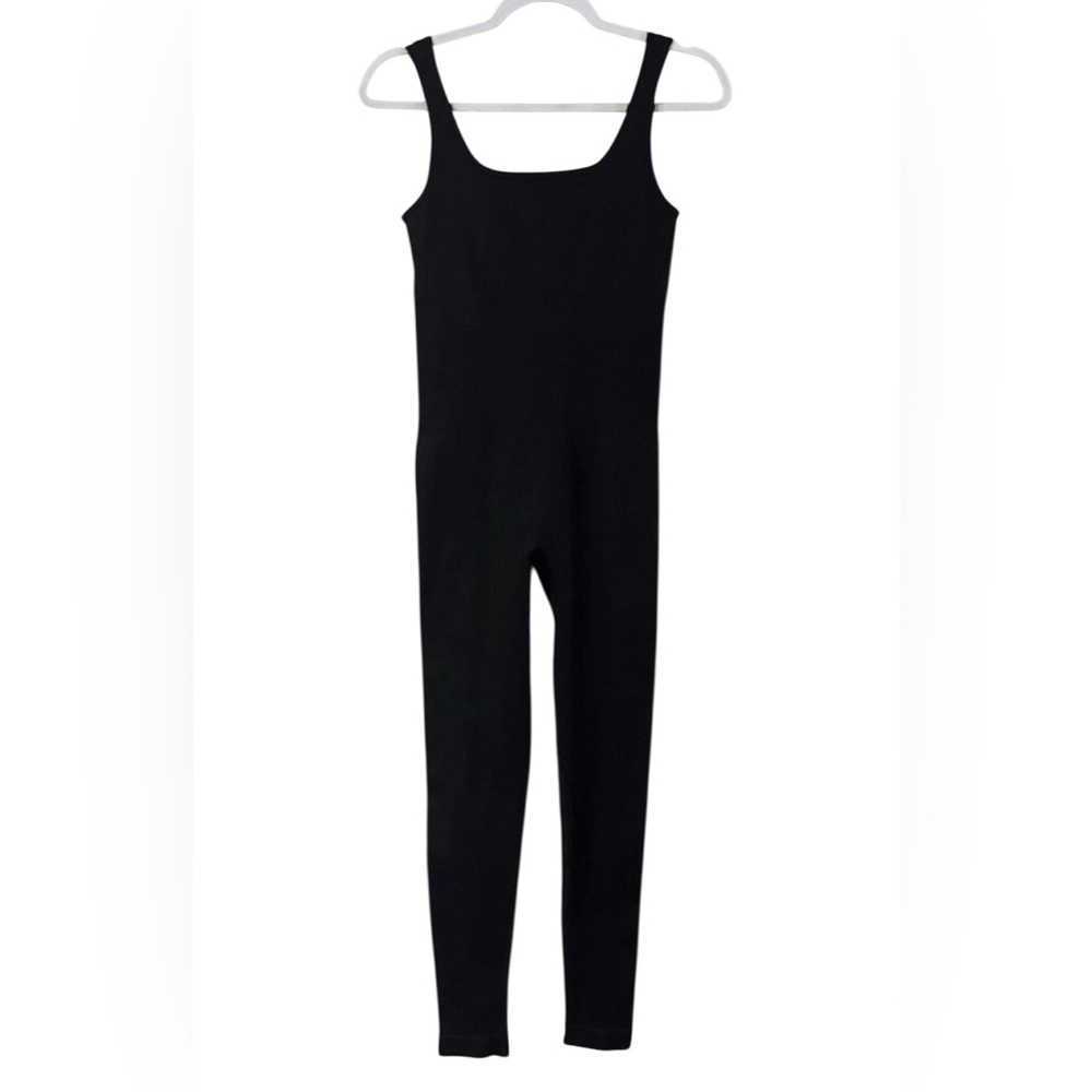 New OQQ Black Ribbed Exercise Workout Activewear Jumpsuit leisurewear yoga - Picture 3 of 6